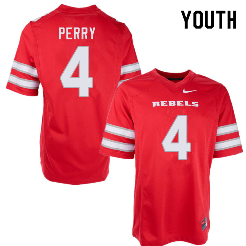 Youth #4 Alex Perry UNLV Rebels College Football Jerseys Sale-Red